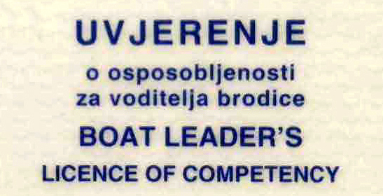 Boat Leader's Licence of competency inklusive UKW Seesprechfunk Berechtigung